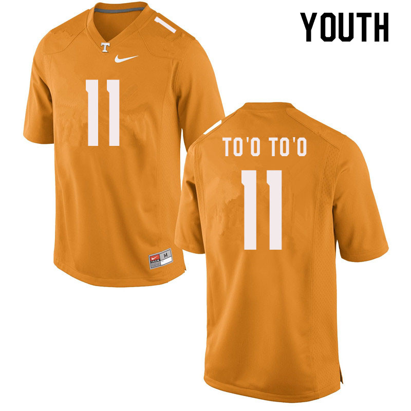 Youth #11 Henry To'o To'o Tennessee Volunteers College Football Jerseys Sale-Orange